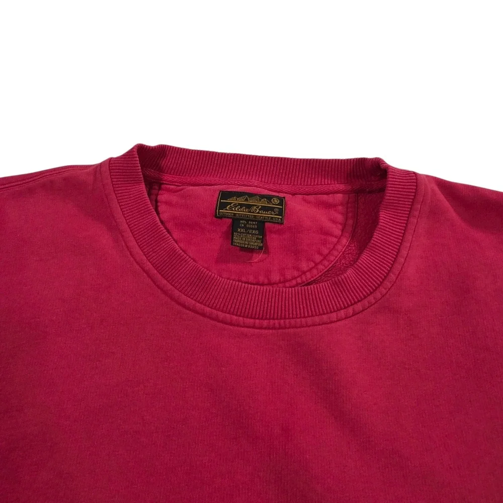 Vintage‎ Eddie Bauer Sweatshirt Mens Red XXL Crewneck Long Sleeve Cotton Blend - Picture 3 of 12